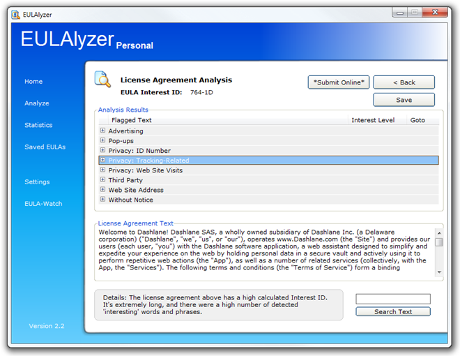 EULAlyzer - Analysis Results EULAlyzer - Analysis Results