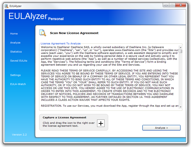 EULAlyzer - Scan Agreement EULAlyzer - Scan Agreement