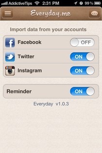 Everyday.me Settings