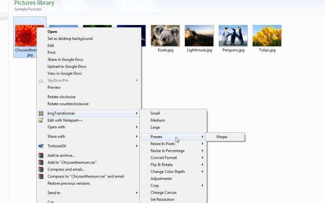 ImgTransformer_Context Menu ImgTransformer_Context Menu
