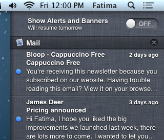 Notification Center Off Notification Center Off
