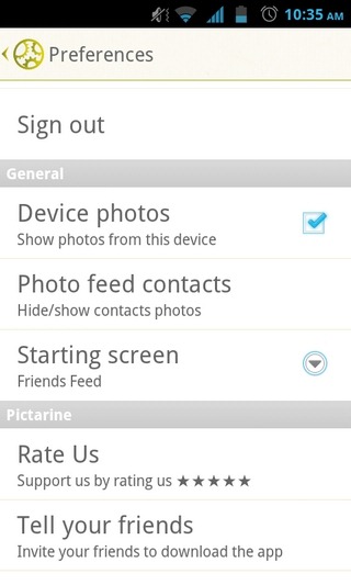 Pictarine-Android-Settings