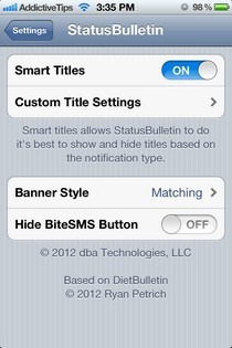 StatusBulletin Settings StatusBulletin Settings