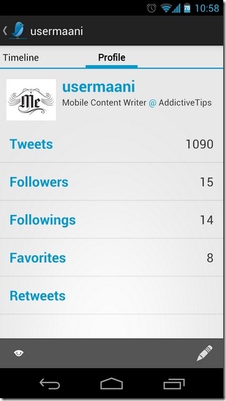TweetLine-Android-Profile TweetLine-Android-Profile