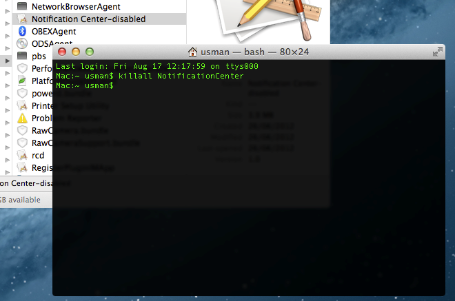 disable Notification Center disable Notification Center
