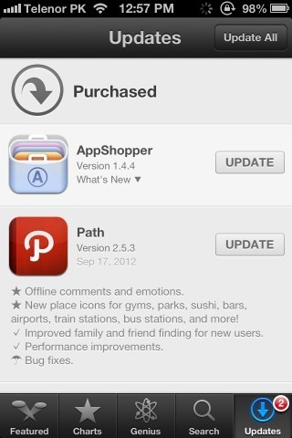 App Store Updates iPhone iOS 6 App Store Updates iPhone iOS 6