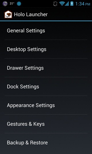 Holo Launcher - Settings Holo Launcher - Settings