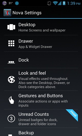 NOva Launcher - Settings NOva Launcher - Settings