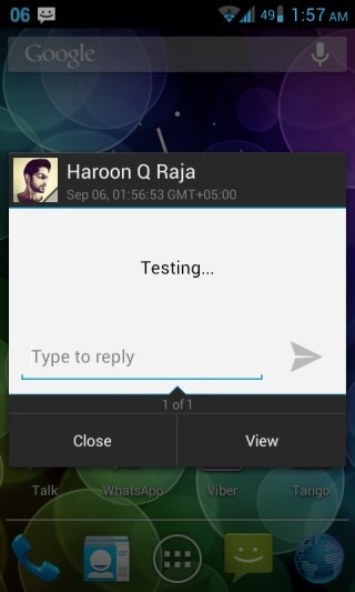 New CM10 SMS Quick Reply