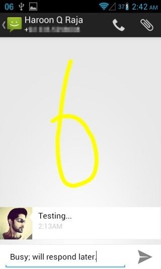 New CM10 SMS Template Gesture Reply