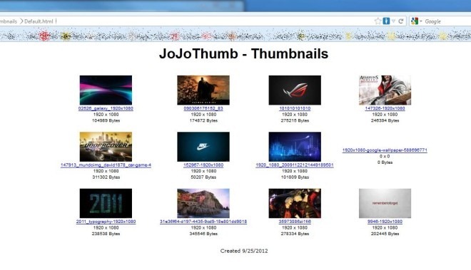 Generate HTML Thumbnail Galleries From Any Image Folder With JoJoThumb