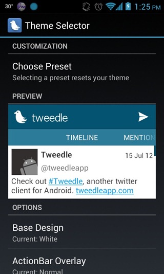 Tweedle - Settings Tweedle - Settings