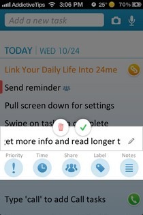 24me iOS Task Options 24me iOS Task Options