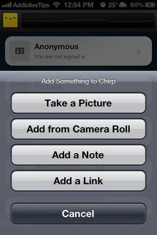 Chirp iOS Options Chirp iOS Options