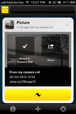 Chirp iOS Photo Options Chirp iOS Photo Options