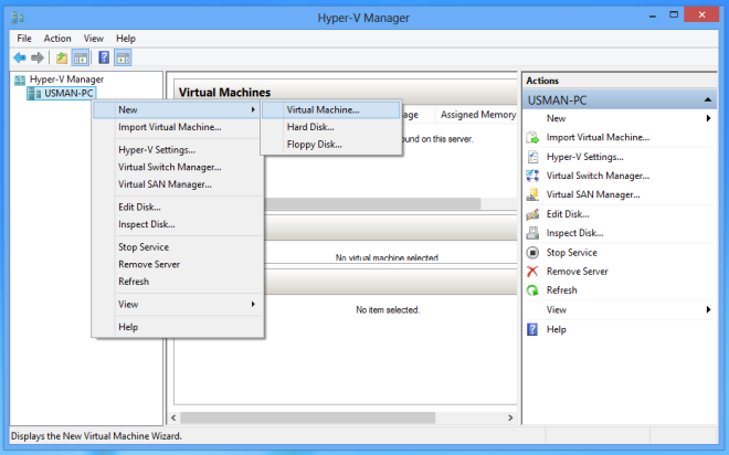 Hyper-V Manager Hyper-V Manager