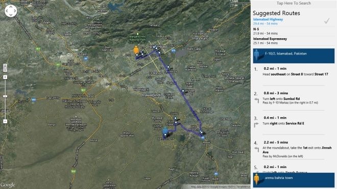Maps Driving Directions From Current Location Browse Google Maps & Get Turn-By-Turn Directions In Windows 8