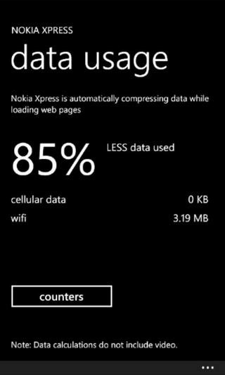 Nokia Xpress WP7 Data Usage Nokia Xpress WP7 Data Usage