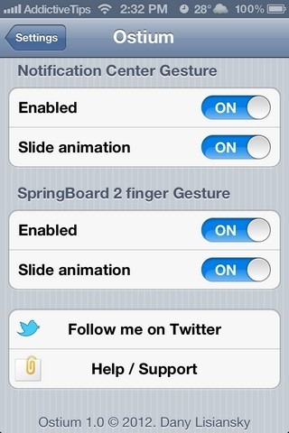 Ostium Cydia Settings Ostium Cydia Settings