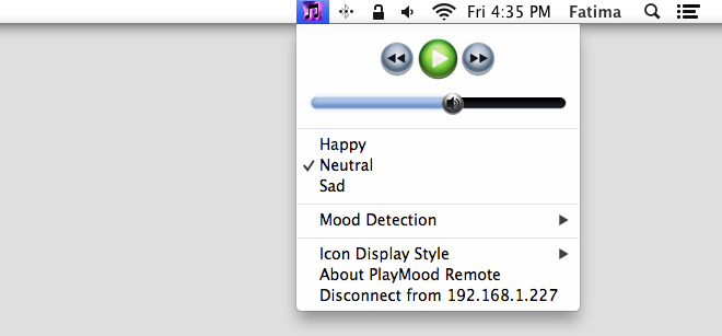 PlayMood controls PlayMood controls