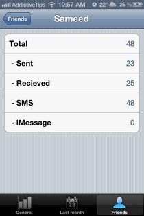SMS Stats iOS Friends