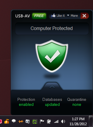 USB AV for Windows Status USB AV for Windows Status