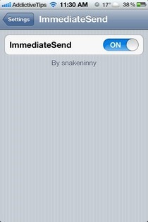 ImmediateSend Settings