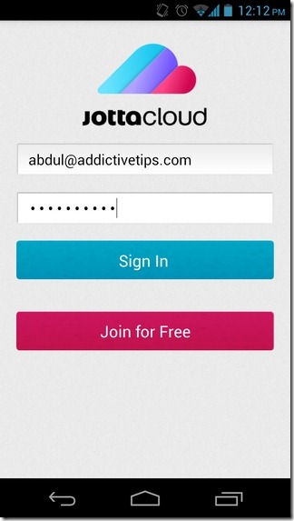 Jottacloud-Android-Login Jottacloud-Android-Login
