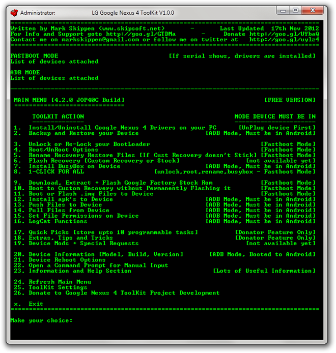 LG Google Nexus 4 ToolKit V1.0.0 - Features LG Google Nexus 4 ToolKit V1.0.0 - Features