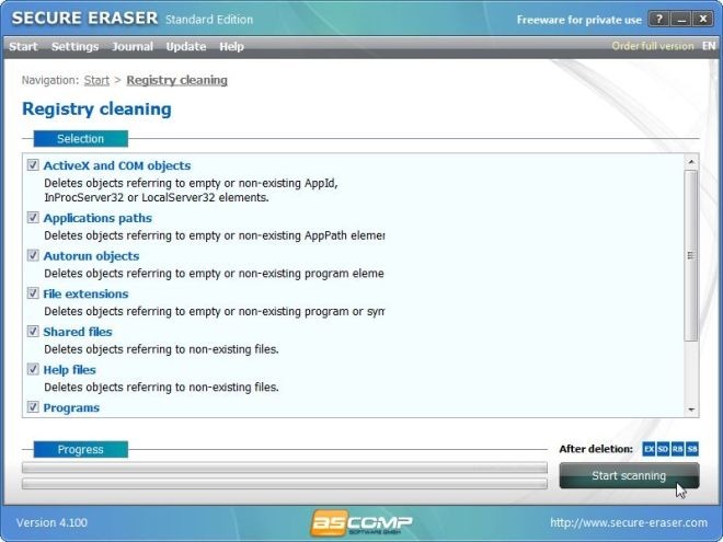 Secure Eraser Registry Secure Eraser Registry