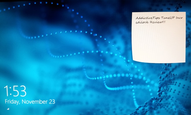 Add Sticky Notes & Other Widgets To Windows 8 Lock Screen With IncrediLock