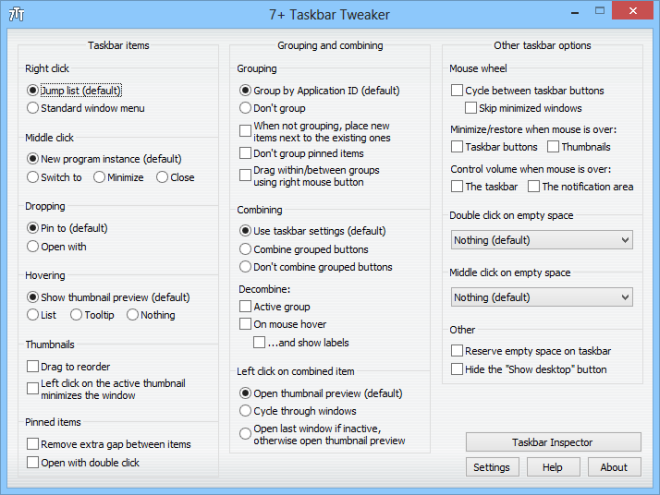 7 Taskbar Tweaker 7 Taskbar Tweaker