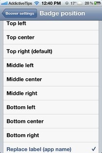 Boover iOS Options Boover iOS Options