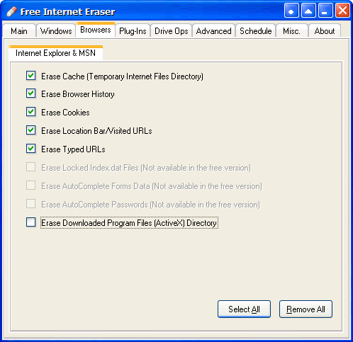 Free Internet Eraser