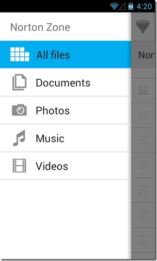 Norton-Zone-Cloud-Sharing-Android-Sidebar