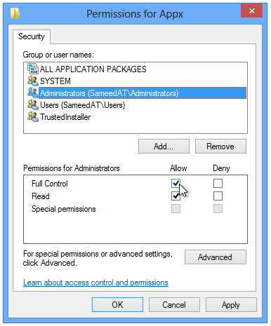 Permissions for Appx (2) Permissions for Appx (2)