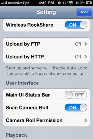 RockPlayer2 iPhone Settings RockPlayer2 iPhone Settings