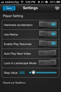 RushPlayer  iOS Settings RushPlayer  iOS Settings