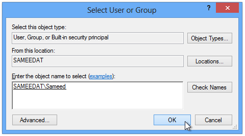Select User or Group (2) Select User or Group (2)