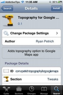 Topography for Google Maps Cydia