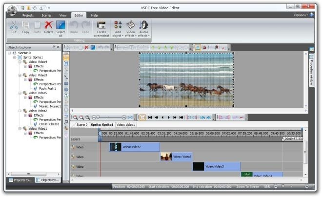 vsdc video editor text effects