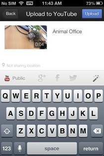 YouTube Capture iOS Меню Поделиться
