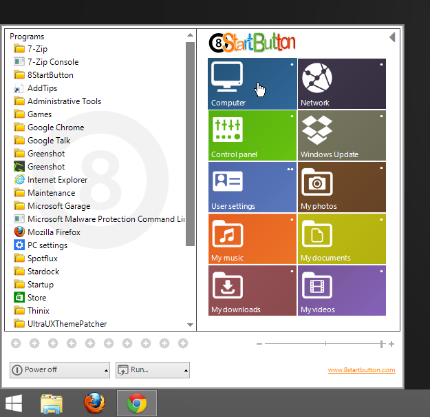 8StartButton Start Menu