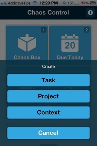 Chaos Control iOS Options