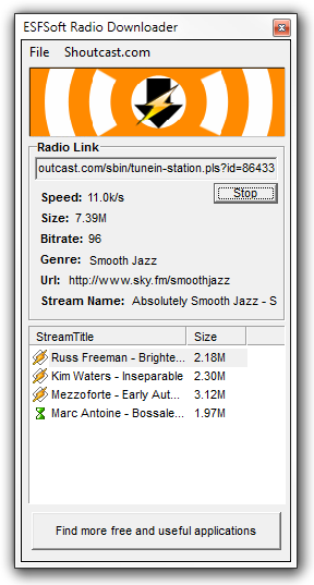 former triple Absence Download Songs From SHOUTcast Stations With ESFSoft Radio Downloader