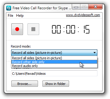 Free Video Call Recorder for Skype Record Mode Free Video Call Recorder for Skype Record Mode