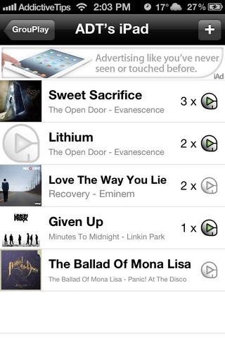GrouPlay iOS List GrouPlay iOS List