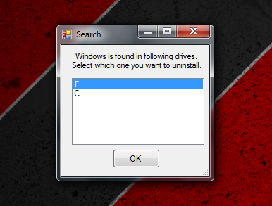 NanWick Windows Uninstaller_Select Drive NanWick Windows Uninstaller_Select Drive