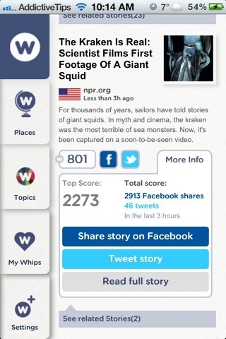 NewsWhip iOS Options NewsWhip iOS Options