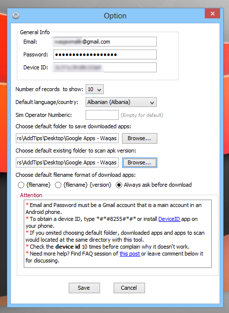 Real APK Leecher_Options